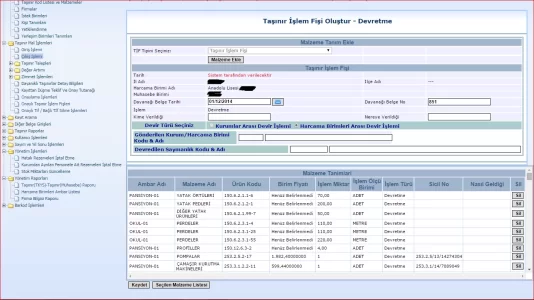 HARCAMA BİRİMLER ARASI DEVİR SEÇİM EKRANI.webp